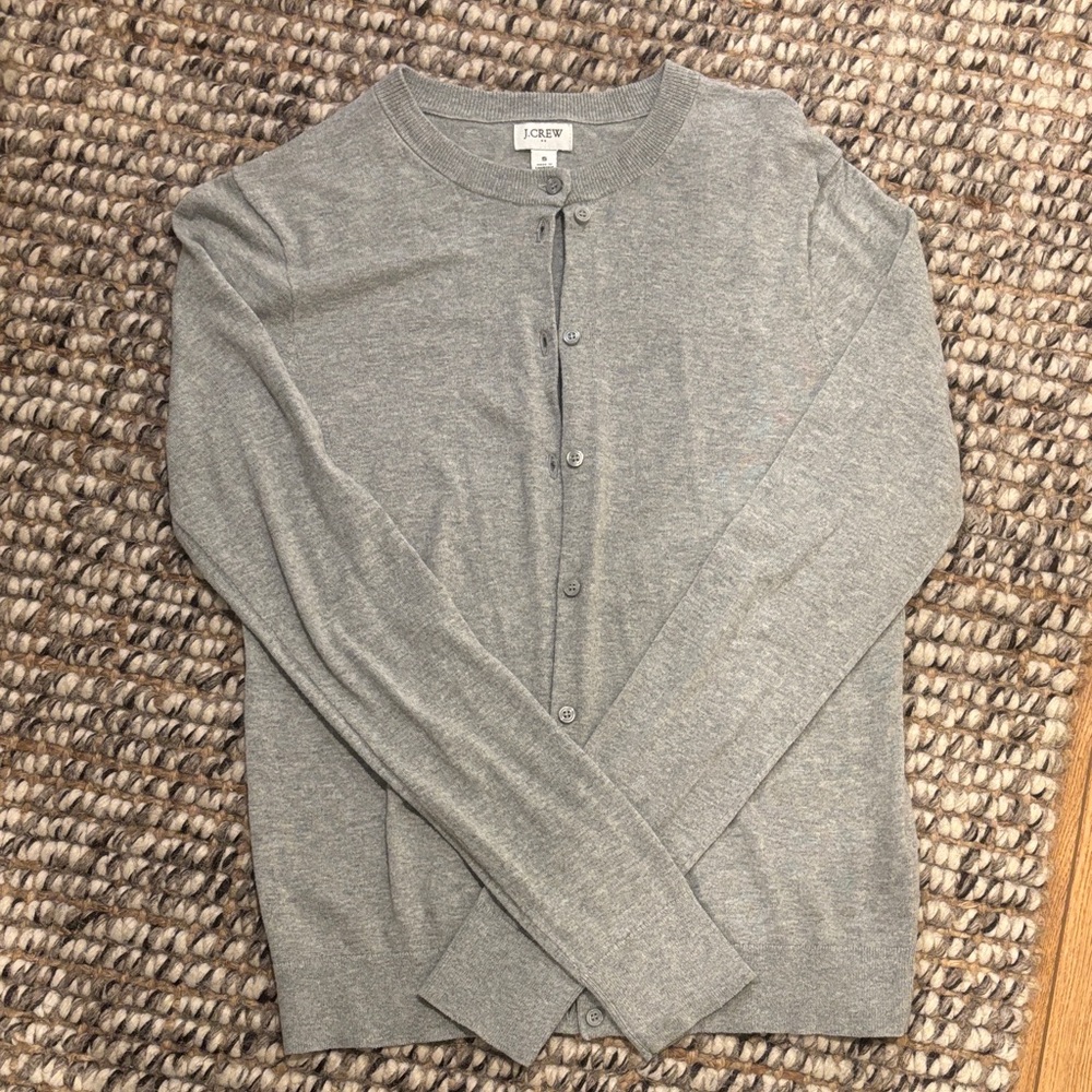 J. Crew Light Gray Button-Up Cardigan